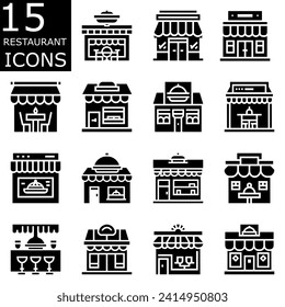 Set of restaurant icons vector. Pictogram design.