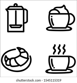 Set of restaurant icons with white background.