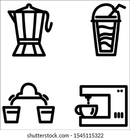 Set of restaurant icons with white background.