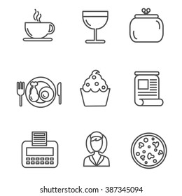 Set of Restaurant line icons