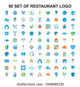set of restaurant logo , set of food vector