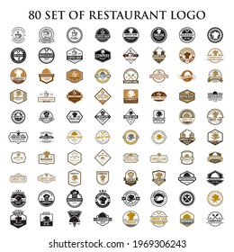 set of restaurant logo , set of food vector 