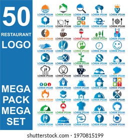 set of restaurant logo , set of food vector