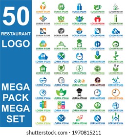 set of restaurant logo , set of food vector