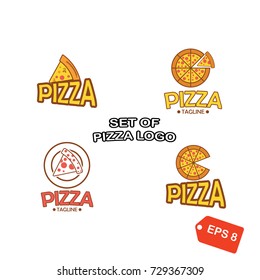 Set of restaurant logo. Pizza logo.