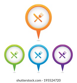 Set of Restaurant Marker Icons