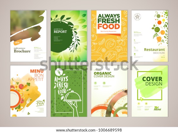 Reihe Von Restaurantmenus Broschuren Flyer Design Stock Vektorgrafik Lizenzfrei