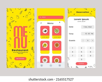 Conjunto De Diseño De Plantilla De La Carta De Menú De Restaurante En Fondo Gris.