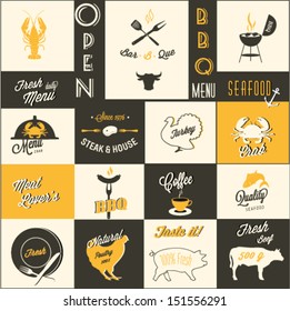 Set of restaurant menu design