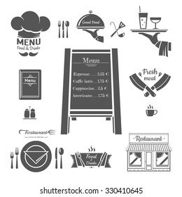 Set of restaurant menu design elements. Vector Illustration.