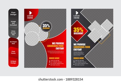 Set of restaurant menu and flyer design templates modern with colorful size A4 size. Vector illustrations for food and drink marketing material, ads, templates, cover design