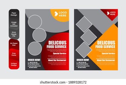 Set of restaurant menu and flyer design templates modern with colorful size A4 size. Vector illustrations for food and drink marketing material, ads, templates, cover design