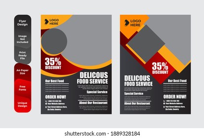 Set of restaurant menu and flyer design templates modern with colorful size A4 size. Vector illustrations for food and drink marketing material, ads, templates, cover design