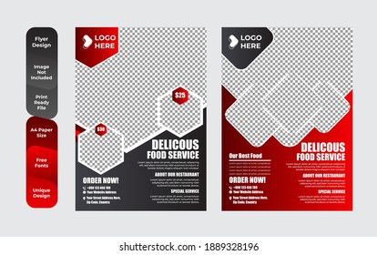 Set of restaurant menu and flyer design templates modern with colorful size A4 size. Vector illustrations for food and drink marketing material, ads, templates, cover design