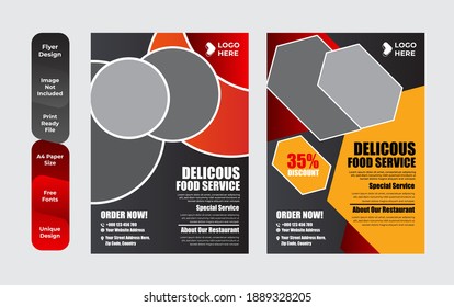 Set of restaurant menu and flyer design templates modern with colorful size A4 size. Vector illustrations for food and drink marketing material, ads, templates, cover design