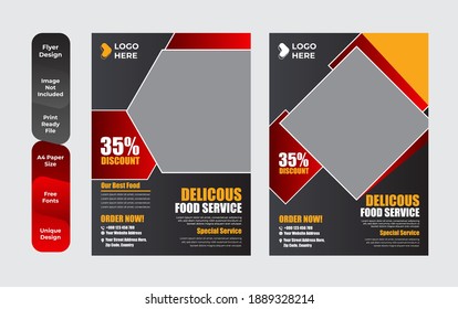 Set of restaurant menu and flyer design templates modern with colorful size A4 size. Vector illustrations for food and drink marketing material, ads, templates, cover design