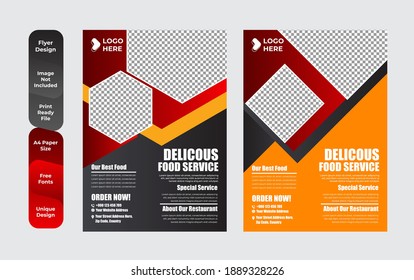 Set of restaurant menu and flyer design templates modern with colorful size A4 size. Vector illustrations for food and drink marketing material, ads, templates, cover design