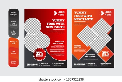 Set of restaurant menu and flyer design templates modern with colorful size A4 size. Vector illustrations for food and drink marketing material, ads, templates, cover design