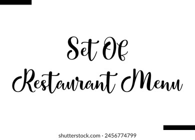 Set of restaurant menu typography food saying text