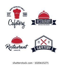 Set of Restaurant Shop Design Element in Vintage Style for Logotype, Label, Badge and other design.