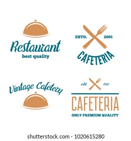 Set of Restaurant Shop Design Element in Vintage Style for Logotype, Label, Badge and other design.
