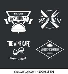 Set of Restaurant Shop Design Element in Vintage Style for Logotype, Label, Badge and other design.