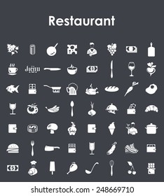 Set of restaurant simple icons