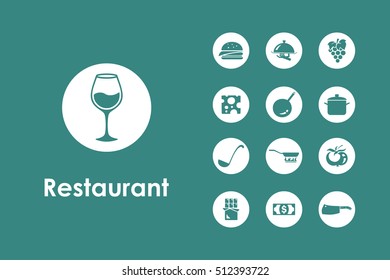 Set of restaurant simple icons