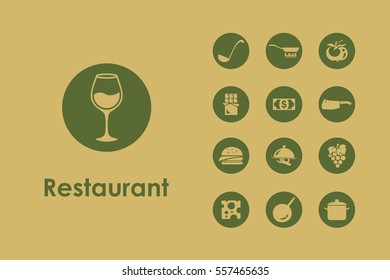 Set of restaurant simple icons