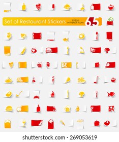 Set of restaurant stickers
