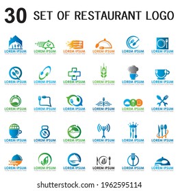set of restaurant vector , set of food and drink logo