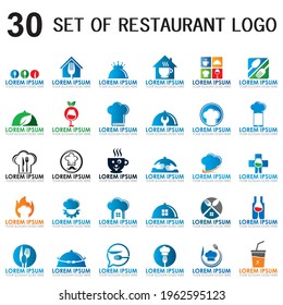 set of restaurant vector , set of food and drink logo