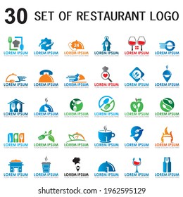 conjunto del vector del restaurante , conjunto del logotipo de los alimentos y bebidas