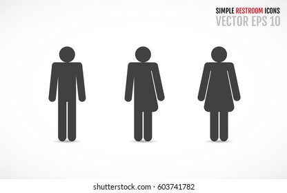 Set of restroom icons including gender neutral icon. Vector illustration for your graphic design.