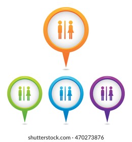 Set of Restroom Marker Icons