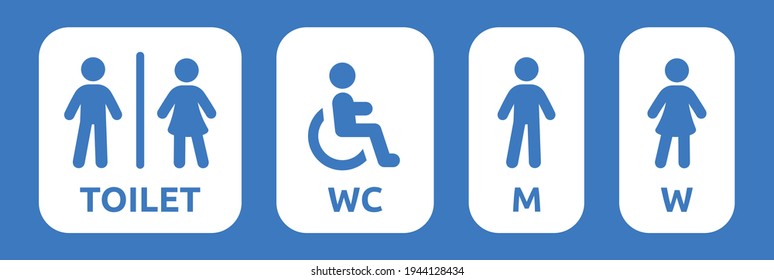 Set Restroom Symbol Toilet Sign Isolated Vector Illustration.