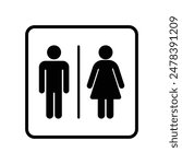 Set of restroom, toilet icon collection. Male and female restroom. Vector Illustration.