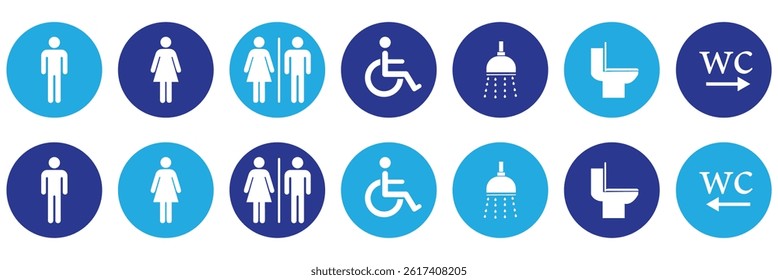 Set of restroom, toilet icon collection. Male and female restroom. Vector Illustration. design eps 10 