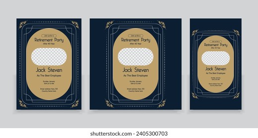 A set of Retirement party invitations, Vector illustration. 