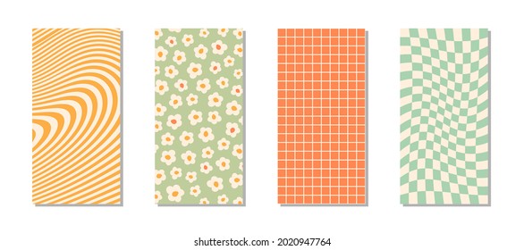 Conjunto de orígenes abstractos de estilo retro de los años 70