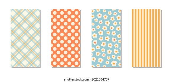 Conjunto de orígenes abstractos de estilo retro de los años 70