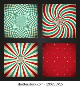 Set of retro abstract backgrounds