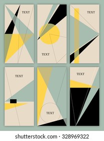 Set of retro abstract banner, card, background. Vector illustration
