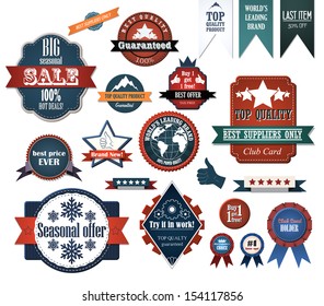 Set of retro advertising labels. EPS10 vector