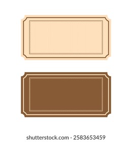 Set of retro backgrounds for cinema, concert, theater, festival tickets in country style on cream and brown backgrounds. Vector illustration