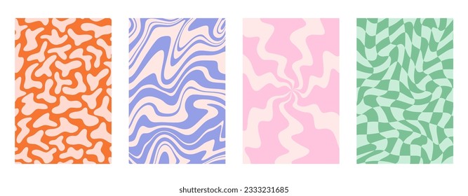 Set of retro backgrounds. Y2k aesthetics