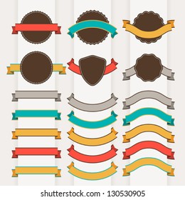 Set of retro badges, labels, ribbons and design elements.