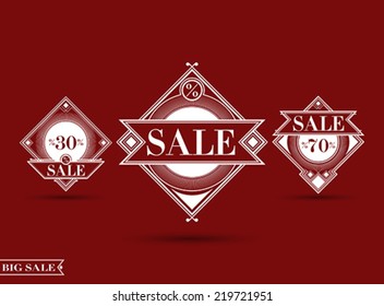 Set of retro badges and labels. Sale
