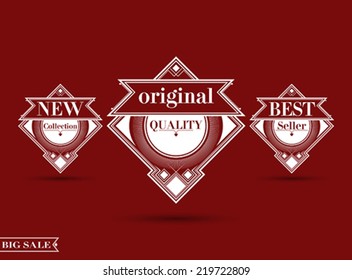 Set of retro badges and labels. Shopping