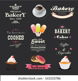 Set of retro bakery labels